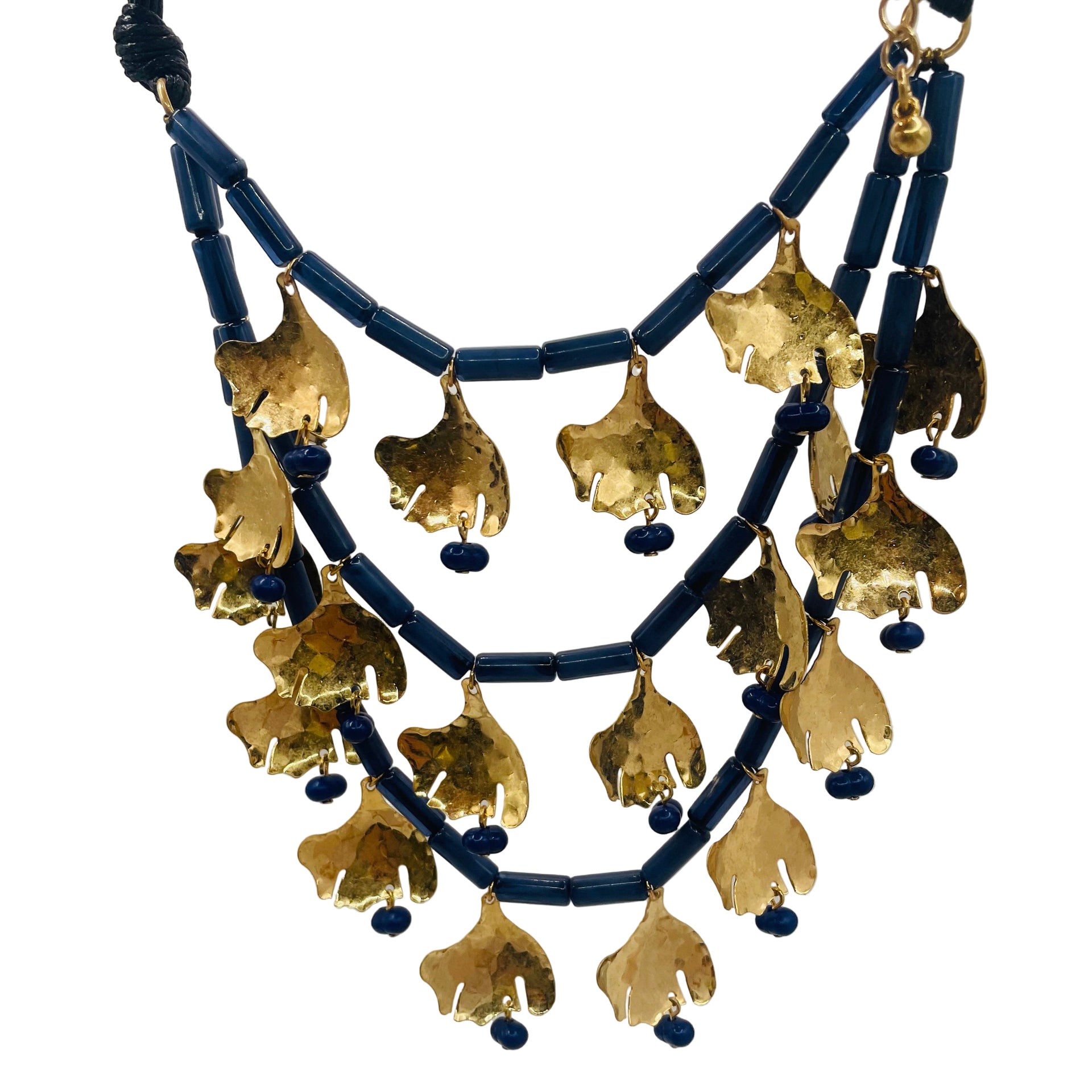 JI JOYA VENTA AL POR MAYOR,Collar de cuerda con colgante en forma de hoja de varias capas