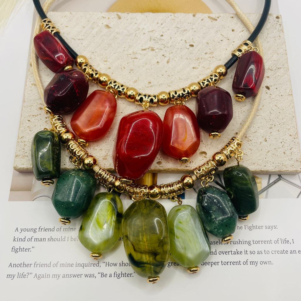 JI JOYA VENTA AL POR MAYOR,Collar de cuerda corta con colgante irregular