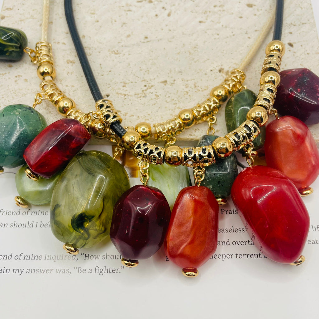 JI JOYA VENTA AL POR MAYOR,Collar de cuerda corta con colgante irregular