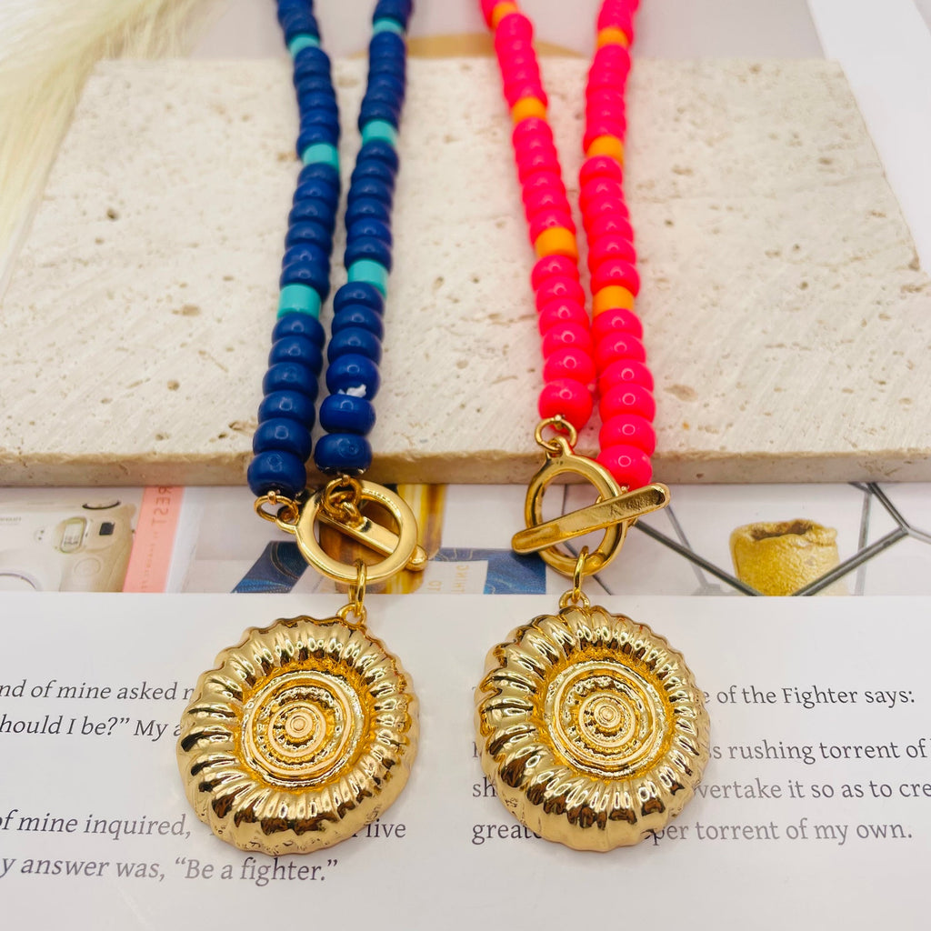 JI JOYA VENTA AL POR MAYOR,Collar de cuentas con colgante de concha