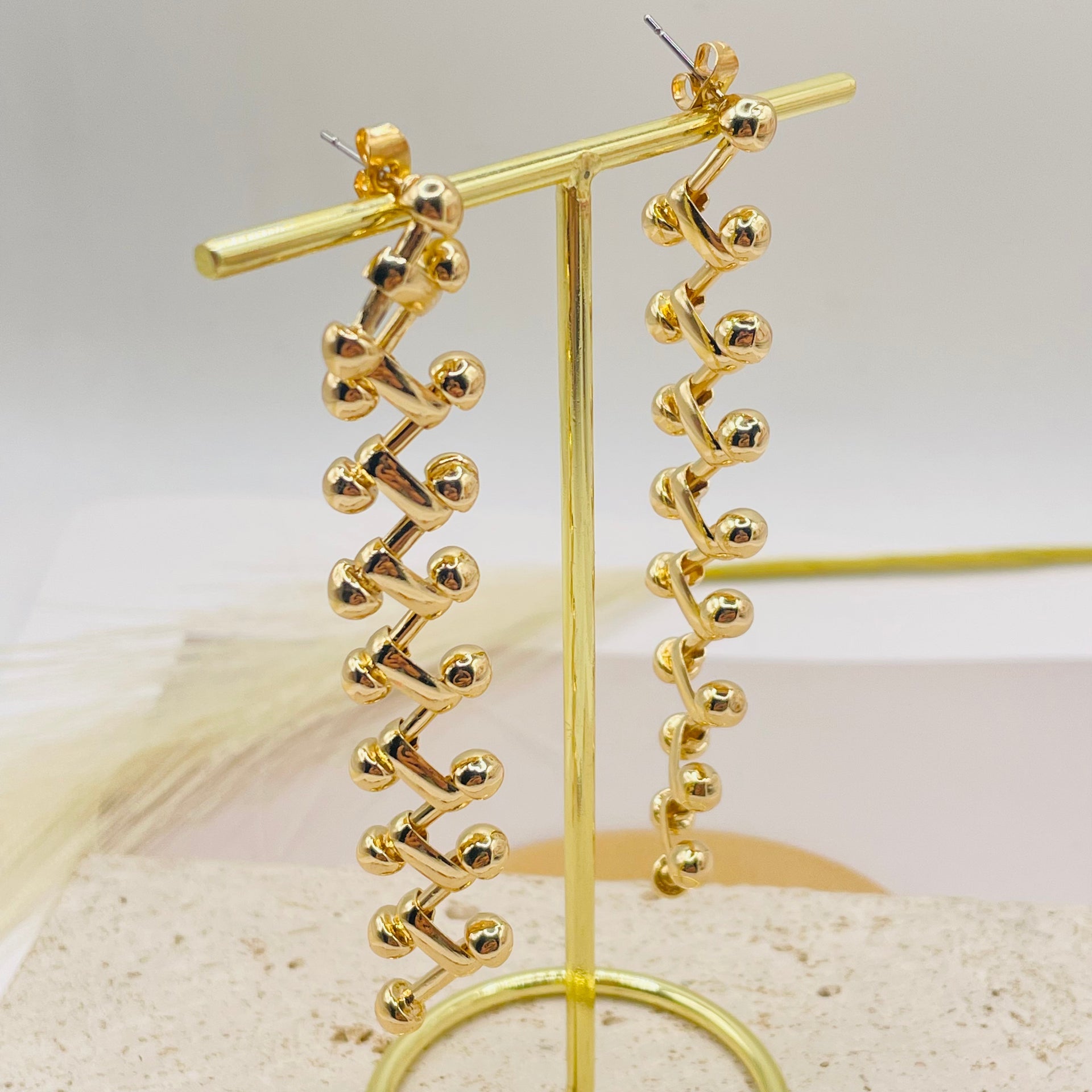 JI JOYA VENTA AL POR MAYOR,Conjunto de collar y pendientes de cadena trenzada