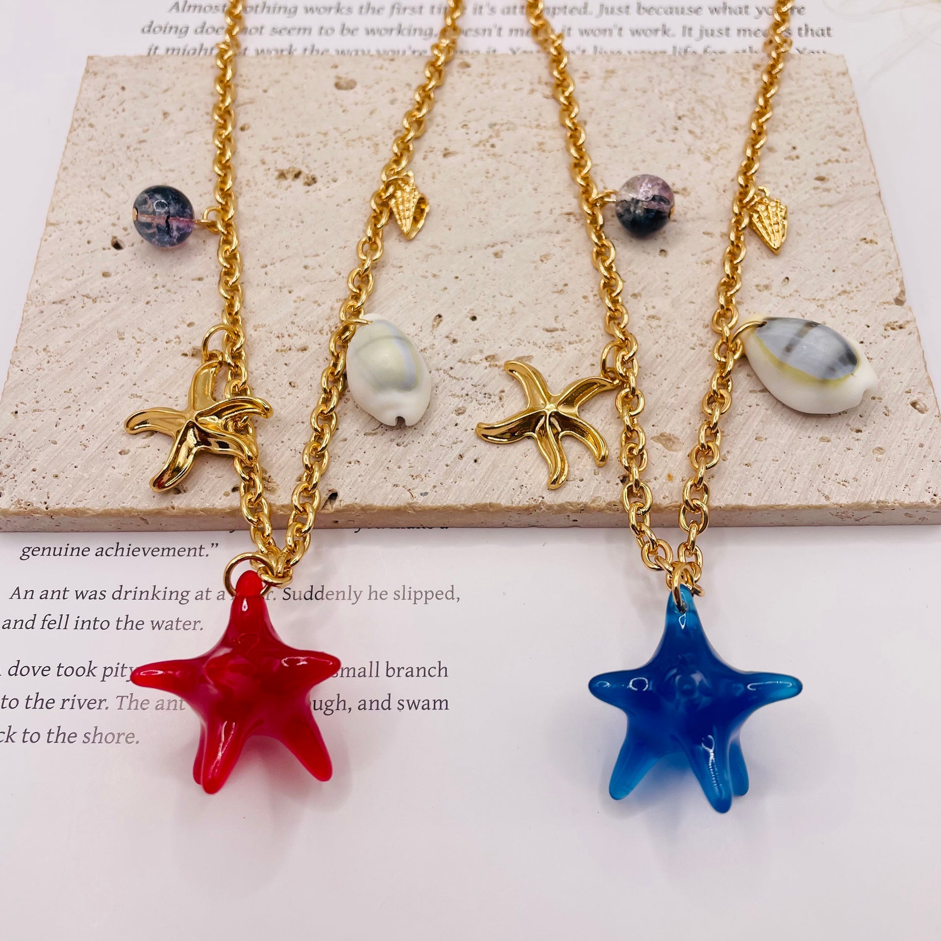 JI JOYA VENTA AL POR MAYOR,Collar de cadena fina con colgante de la colección Ocean
