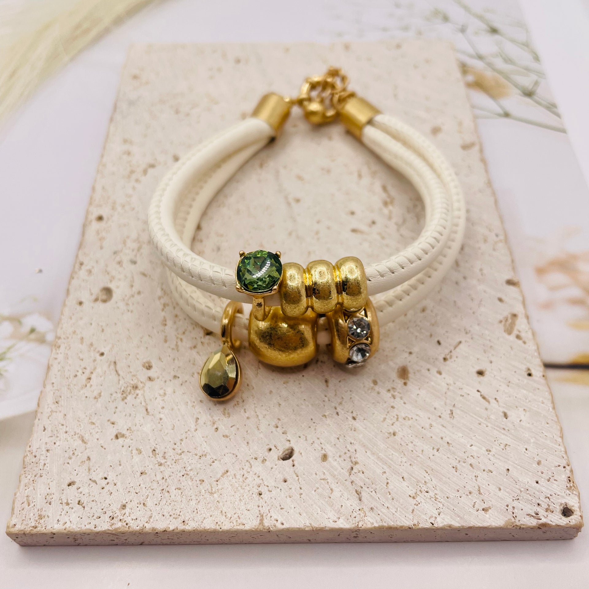 JI JOYA VENTA AL POR MAYOR,Collar con colgante de cuero doble