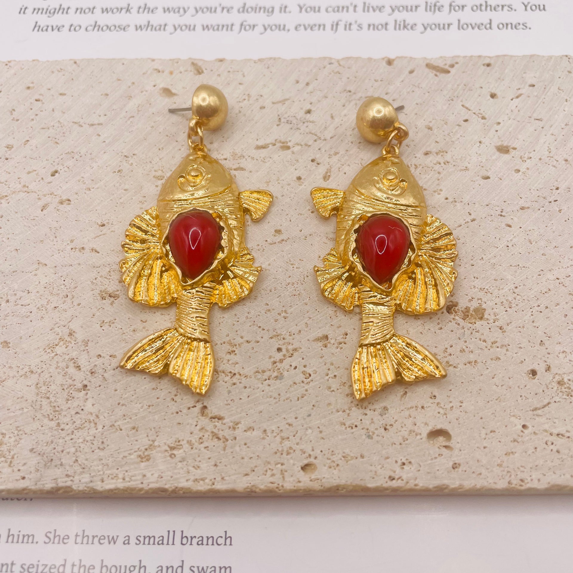 JI JOYA VENTA AL POR MAYOR,Collar y pendientes vintage con colgante de pez y concha