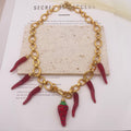 JI JOYA VENTA AL POR MAYOR,Collar y pendientes serie Chili, dos collares de diferentes longitudes disponibles.
