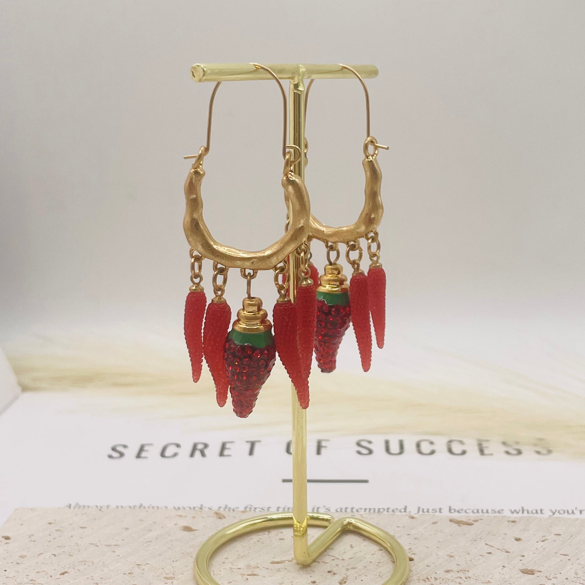 JI JOYA VENTA AL POR MAYOR,Collar y pendientes serie Chili, dos collares de diferentes longitudes disponibles.