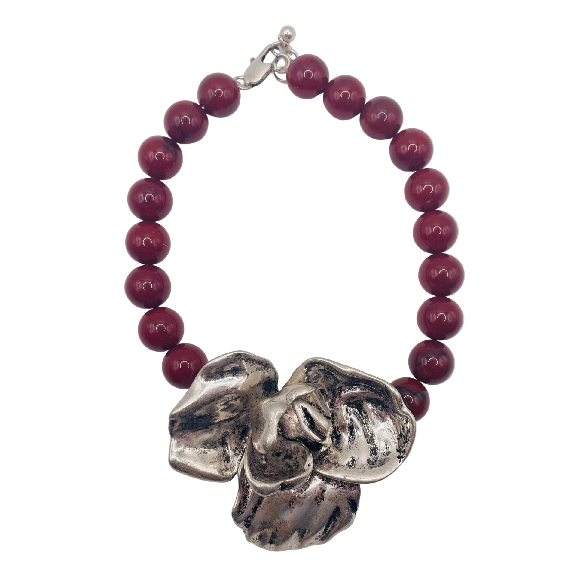 JI JOYA VENTA AL POR MAYOR,¡Grandes flores de moda combinadas con un collar de columna redonda!