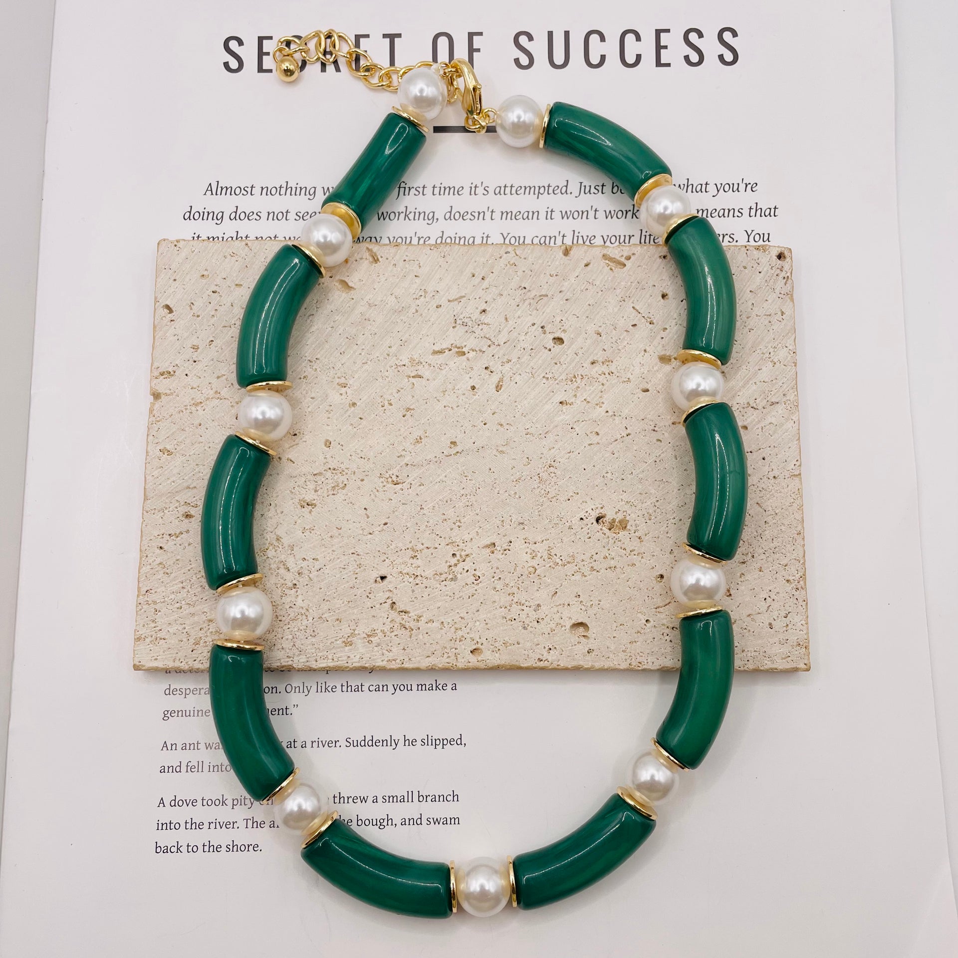 JI JOYA VENTA AL POR MAYOR,Collar de perlas y bambú de moda