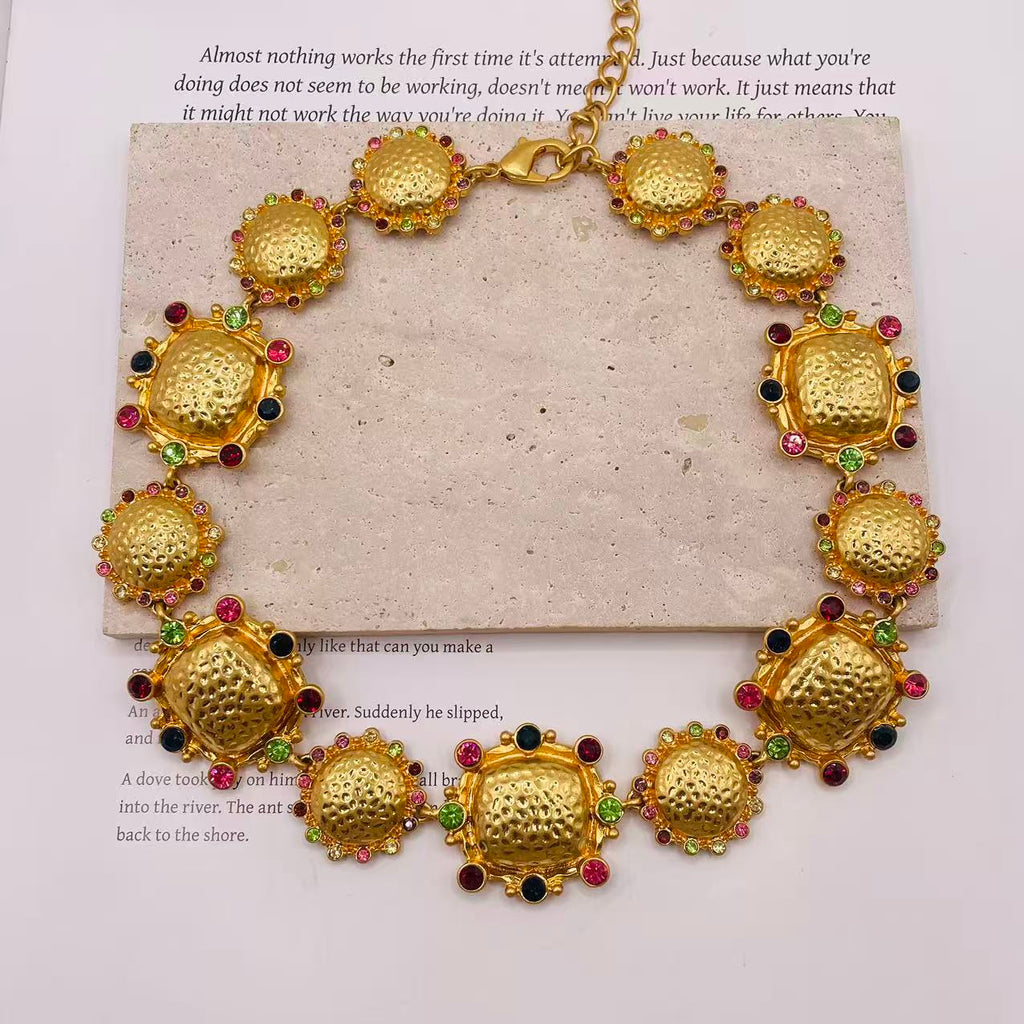 JI JOYA VENTA AL POR MAYOR,Conjunto de girasol, collar, pulsera y pendientes.