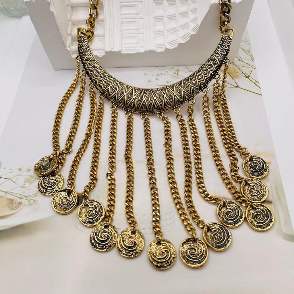JI JOYA VENTA AL POR MAYOR,Collar de borlas de estilo bohemio