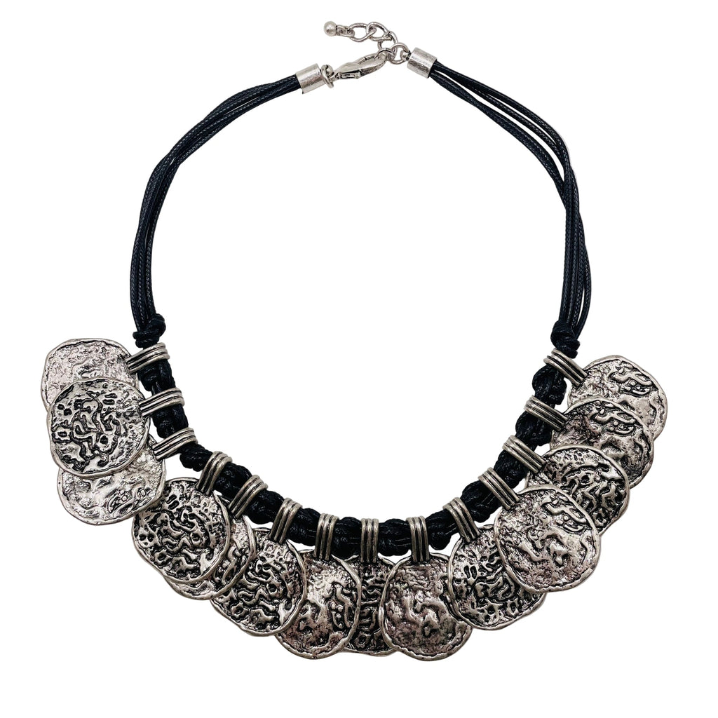 JI JOYA VENTA AL POR MAYOR,Collar de cuerda estilo moneda