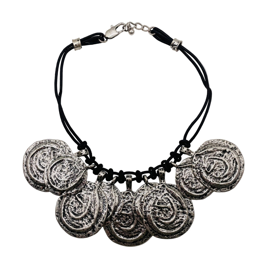 JI JOYA VENTA AL POR MAYOR,Collar de cuerda estilo moneda irregular