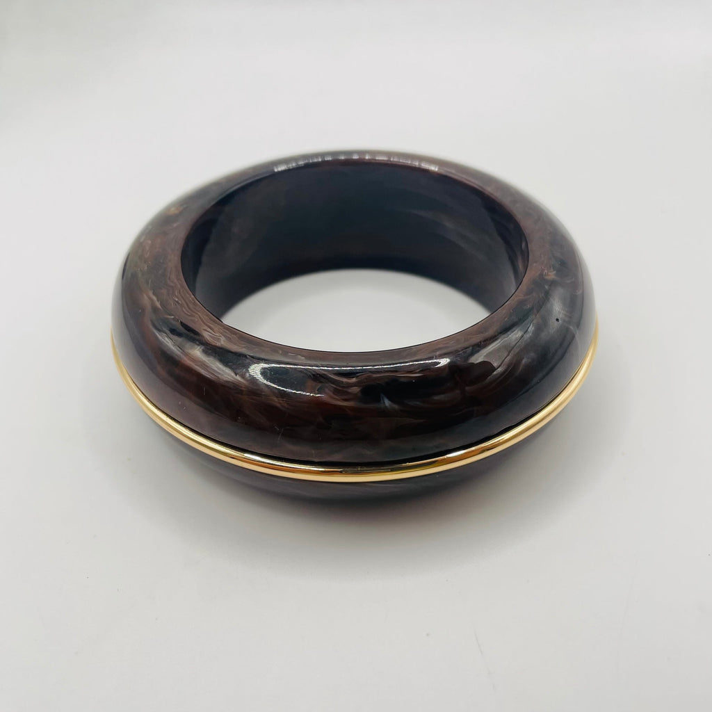 JI JOYA VENTA AL POR MAYOR,Pulsera con incrustaciones de resina y borde dorado