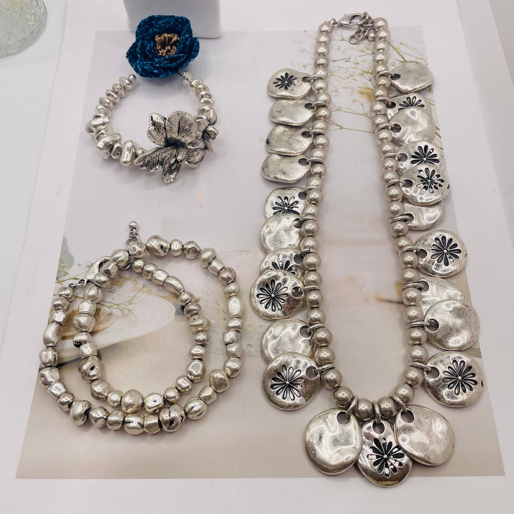 JI JOYA VENTA AL POR MAYOR,Collar y pendientes Daisy Totem Series