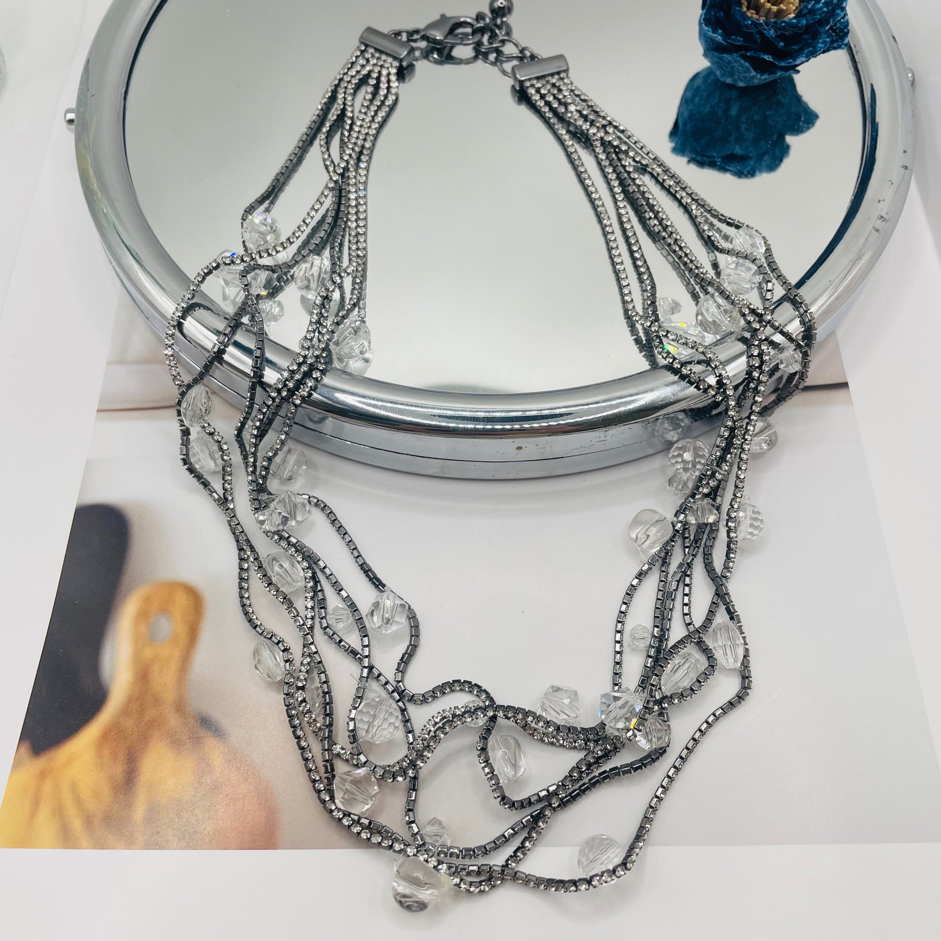 JI JOYA VENTA AL POR MAYOR,Un collar que brilla como un cielo lleno de estrellas.