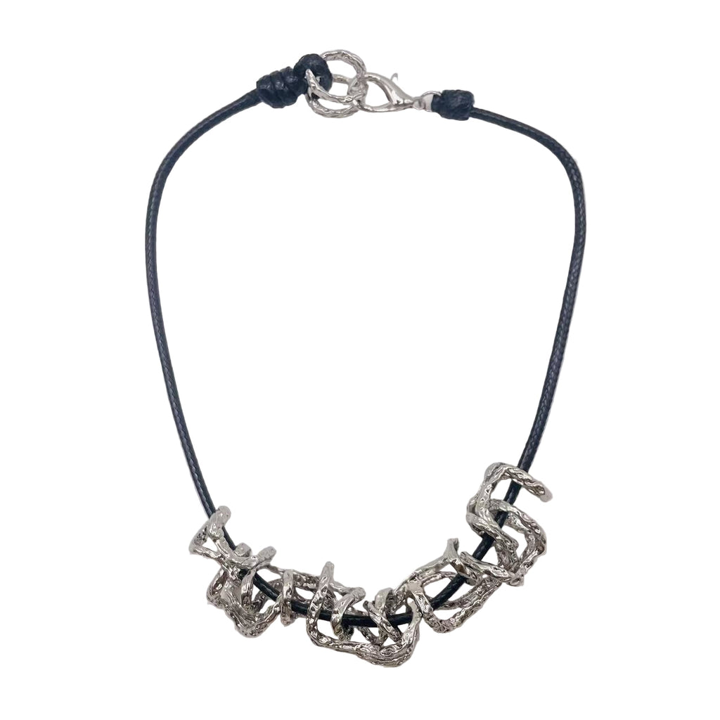 JI JOYA VENTA AL POR MAYOR,Curva irregular con collar de cuerda
