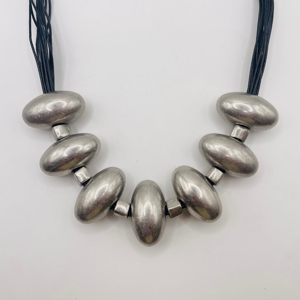JI JOYA VENTA AL POR MAYOR,Collar de hilo de metal ovalado
