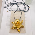 JI JOYA VENTA AL POR MAYOR,Collar de moda con cordón largo en forma de flor