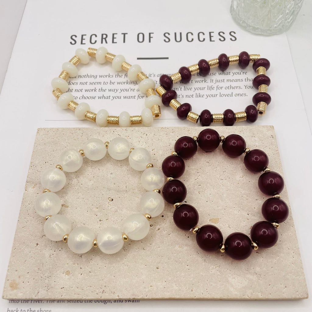 JI JOYA VENTA AL POR MAYOR,Combinación de pulsera de dos cuentas de moda