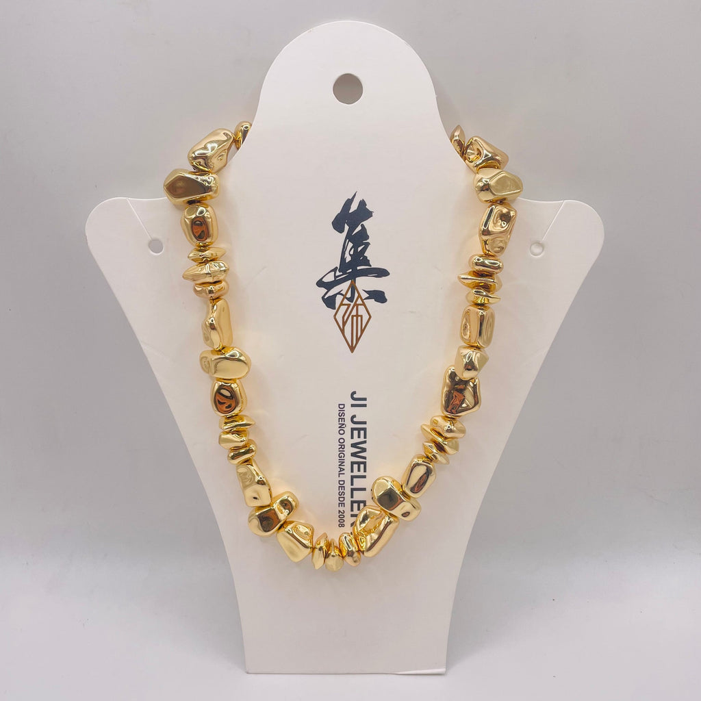 JI JOYA VENTA AL POR MAYOR,Conjunto de collar y pendientes de cuentas irregulares
