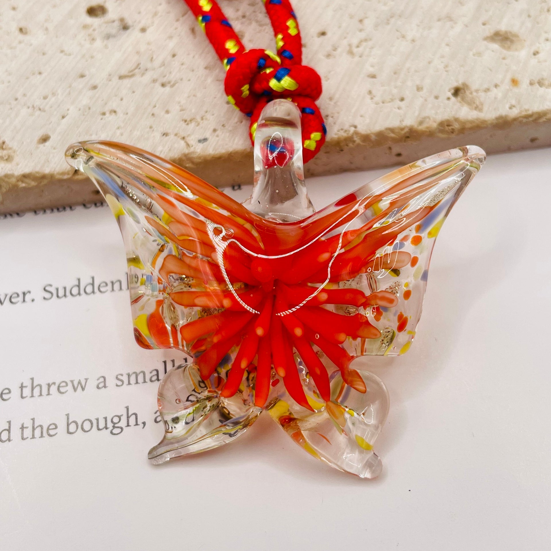 JI JOYA VENTA AL POR MAYOR,Collar con colgante de nudo de mariposa